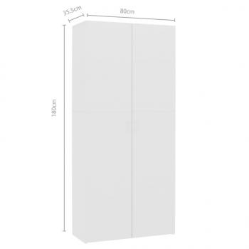 Schuhschrank Hochglanz-Weiß 80x35,5x180 cm Holzwerkstoff