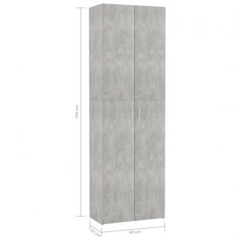 Büroschrank Betongrau 60x32x190 cm Holzwerkstoff