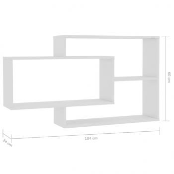 Wandregale Hochglanz-Weiß 104x20x58,5 cm Holzwerkstoff