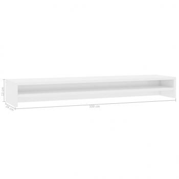Monitorständer Hochglanz-Weiß 100x24x13 cm Holzwerkstoff
