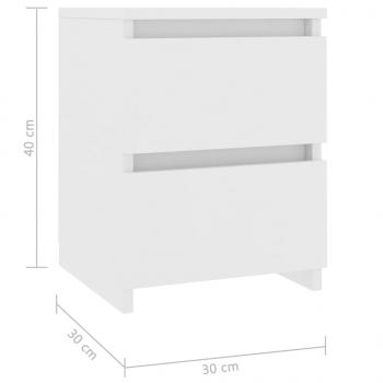 Nachttische 2 Stk. Weiß 30x30x40 cm Holzwerkstoff