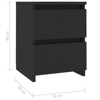 Nachttisch Schwarz 30×30×40 cm Holzwerkstoff