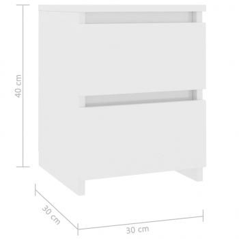 Nachttische 2 Stk. Hochglanz-Weiß 30×30×40 cm Holzwerkstoff