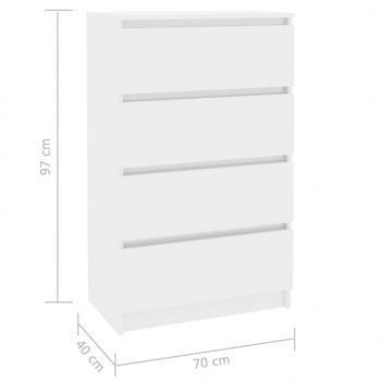 Sideboard Hochglanz-Weiß 60x35x98,5 cm Holzwerkstoff