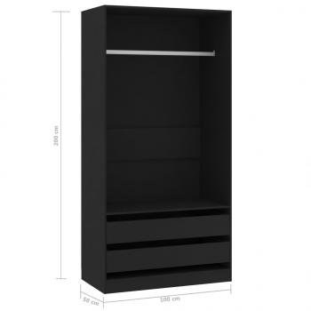 Kleiderschrank Schwarz 100x50x200 cm Holzwerkstoff