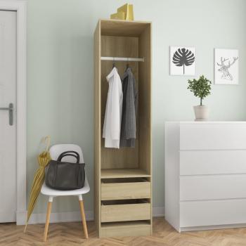 ARDEBO.de - Kleiderschrank mit Schubladen Sonoma-Eiche 50x50x200 cm