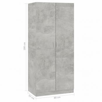 Kleiderschrank Betongrau 80x52x180 cm Holzwerkstoff