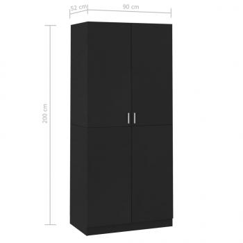 Kleiderschrank Schwarz 90x52x200 cm Holzwerkstoff