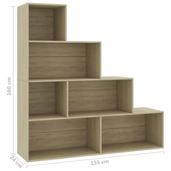 Bücherregal/Raumteiler Sonoma-Eiche 155x24x160 cm Holzwerkstoff