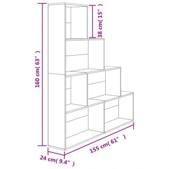 Bücherregal/Raumteiler Sonoma-Eiche 155x24x160 cm Holzwerkstoff