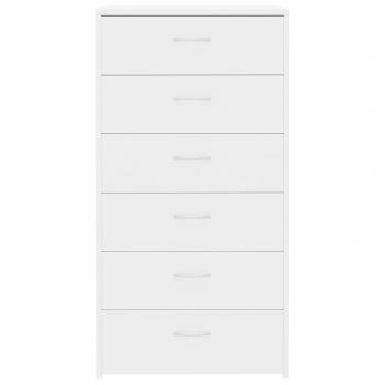 Sideboard 6 Schubladen Hochglanz-Weiß 50x34x96 cm Holzwerkstoff