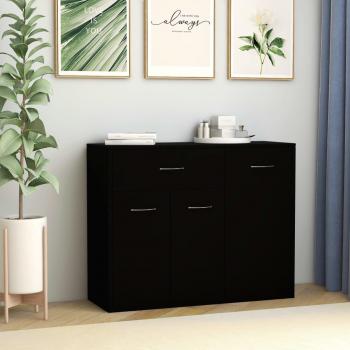 ARDEBO.de - Sideboard Schwarz 88x30x70 cm Holzwerkstoff