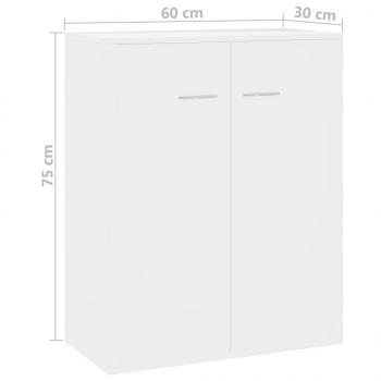 Sideboard Hochglanz-Weiß 60x30x75 cm Holzwerkstoff