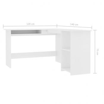 Eckschreibtisch in L-Form Weiß 120x140x75 cm Holzwerkstoff