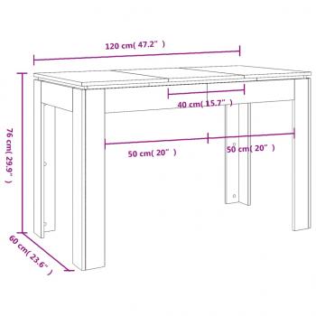 Esstisch Sonoma-Eiche 120x60x76 cm Holzwerkstoff