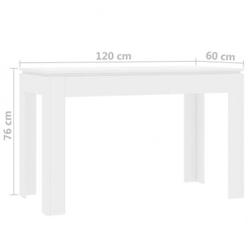 Esstisch Hochglanz-Weiß 120x60x76 cm Holzwerkstoff