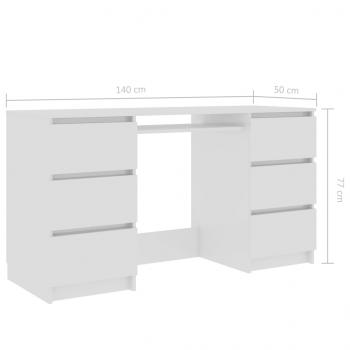 Schreibtisch Hochglanz-Weiß 140x50x77 cm Holzwerkstoff