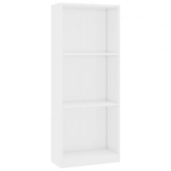 Bücherregal 3 Fächer Hochglanz-Weiß 40x24x109 cm Holzwerkstoff