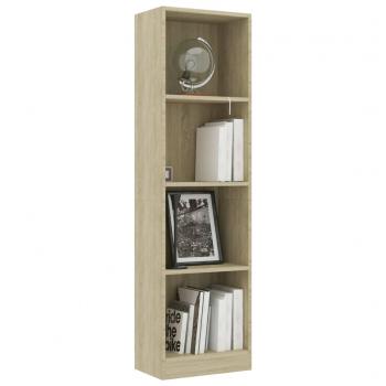 Bücherregal 4 Fächer Sonoma-Eiche 40x24x142 cm Holzwerkstoff