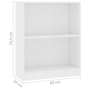 Bücherregal Weiß 60x24x76 cm Holzwerkstoff