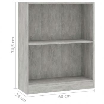 Bücherregal Betongrau 60x24x76 cm Holzwerkstoff