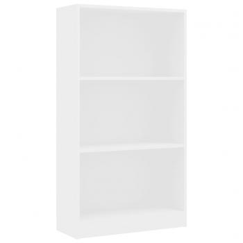 Bücherregal 3 Fächer Weiß 60x24x109 cm Holzwerkstoff