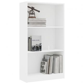 Bücherregal 3 Fächer Weiß 60x24x109 cm Holzwerkstoff