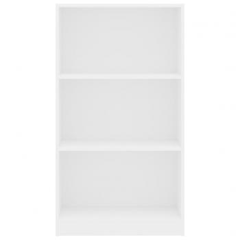 Bücherregal 3 Fächer Weiß 60x24x109 cm Holzwerkstoff