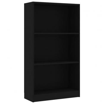 Bücherregal 3 Fächer Schwarz 60x24x109 cm Holzwerkstoff