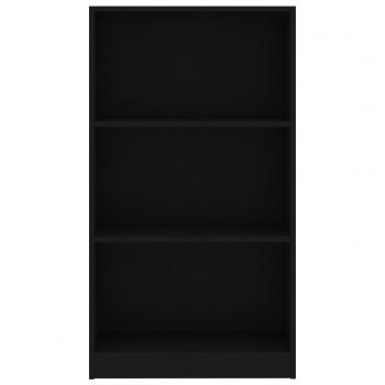 Bücherregal 3 Fächer Schwarz 60x24x109 cm Holzwerkstoff