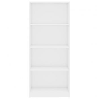 Bücherregal 4 Fächer Hochglanz-Weiß 60x24x142 cm Holzwerkstoff