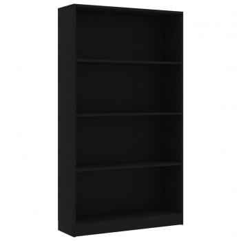 Bücherregal 4 Fächer Schwarz 80x24x142 cm Holzwerkstoff