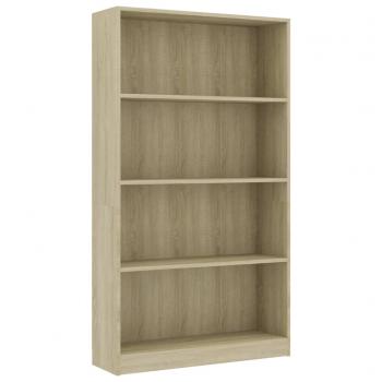 Bücherregal 4 Fächer Sonoma-Eiche 80x24x142 cm Holzwerkstoff