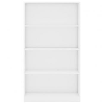 Bücherregal 4 Fächer Hochglanz-Weiß 80x24x142 cm Holzwerkstoff