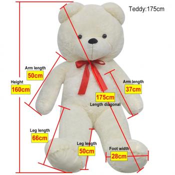 Weicher XXL-Plüsch-Teddybär Weiß 160 cm 