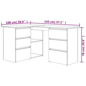 Eckschreibtisch Sonoma-Eiche 145x100x76 cm Holzwerkstoff