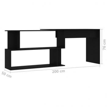 Eckschreibtisch Schwarz 200x50x76 cm Holzwerkstoff