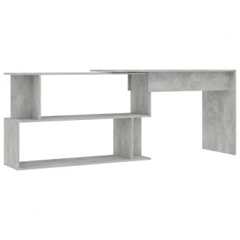 Eckschreibtisch Betongrau 200x50x76 cm Holzwerkstoff