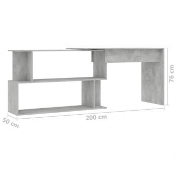 Eckschreibtisch Betongrau 200x50x76 cm Holzwerkstoff