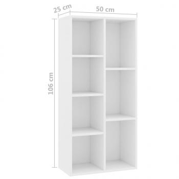 Bücherregal Weiß 50×25×106 cm Holzwerkstoff