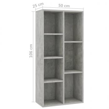 Bücherregal Betongrau 50x25x106 cm Holzwerkstoff