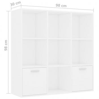 Bücherregal Weiß 98x30x98 cm Holzwerkstoff