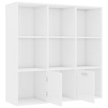 Bücherregal Hochglanz-Weiß 98x30x98 cm Holzwerkstoff