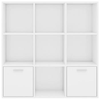 Bücherregal Hochglanz-Weiß 98x30x98 cm Holzwerkstoff