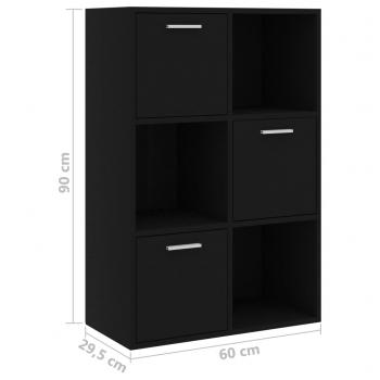 Lagerschrank Schwarz 60x29,5x90 cm Holzwerkstoff