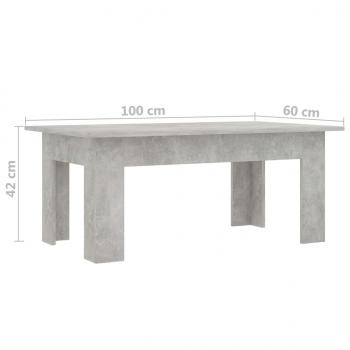 Couchtisch Betongrau 100x60x42 cm Holzwerkstoff