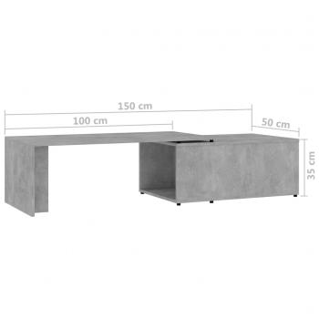 Couchtisch Betongrau 150x50x35 cm Holzwerkstoff