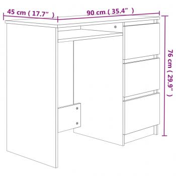 Schreibtisch Betongrau 90x45x76 cm Holzwerkstoff