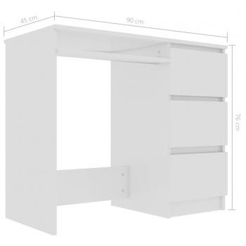 Schreibtisch Hochglanz-Weiß 90x45x76 cm Holzwerkstoff