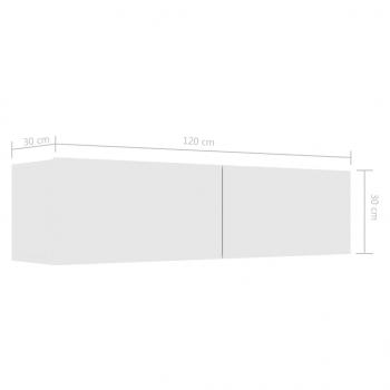 TV-Schrank Hochglanz-Weiß 120x30x30 cm Holzwerkstoff